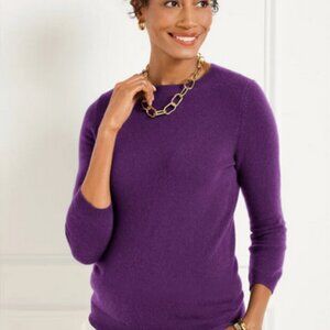TALBOTS Audrey Cashmere Sweater Petite S Amethyst Purple *LIKE NEW*